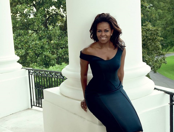 A primera dama Michelle Obama vestindo Atelier Versace