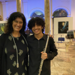 Clarice Pietro, cantora, e José Eduardo, que solou na flauta