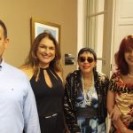 As jornalistas Rogéria Gomes, Yacy Nunes e Eliane Chantre com o marido